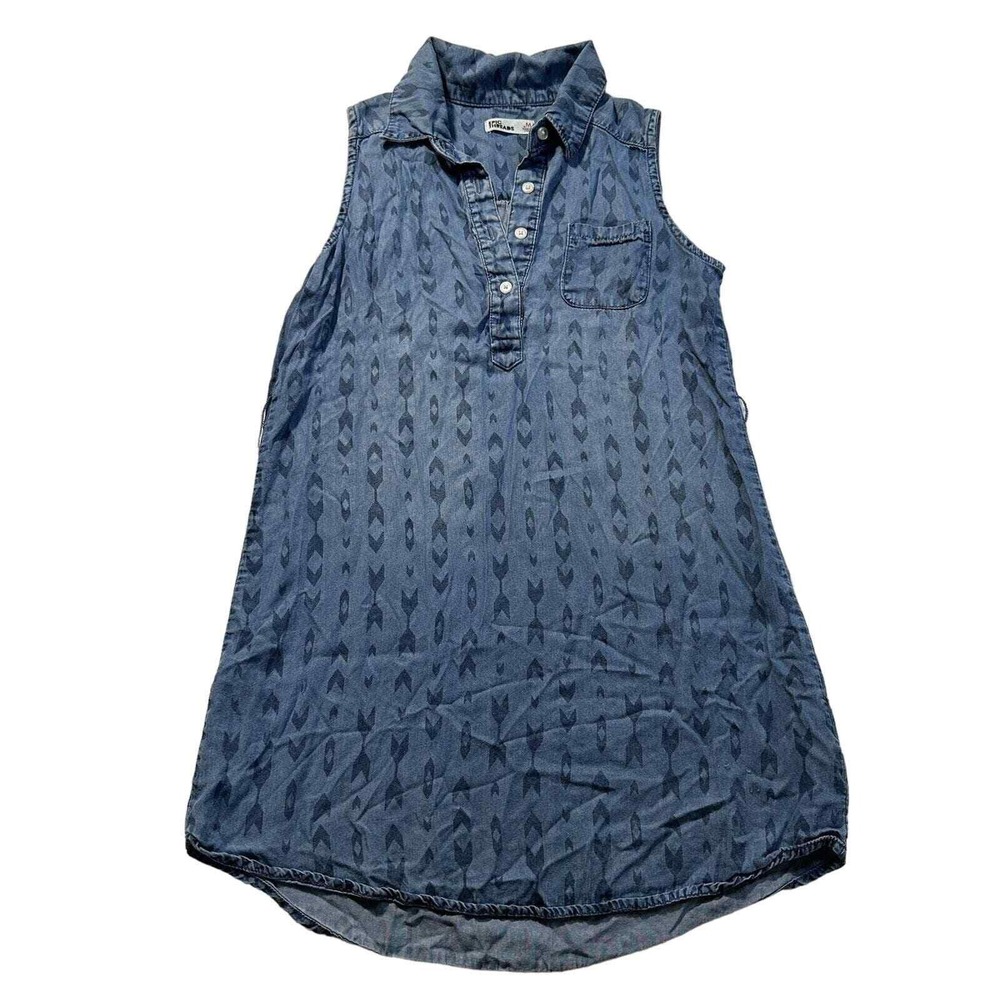 Epic Threads Girls Blue Geometric Print‎ Sleeveless Collared Dress Size M